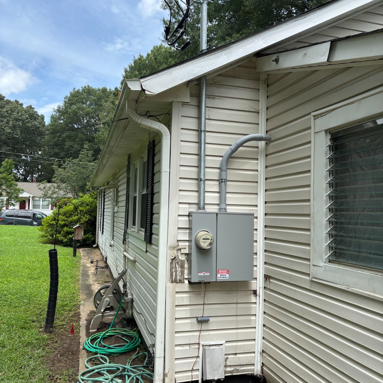 Exterior meter and disconnect installation, Triad NC